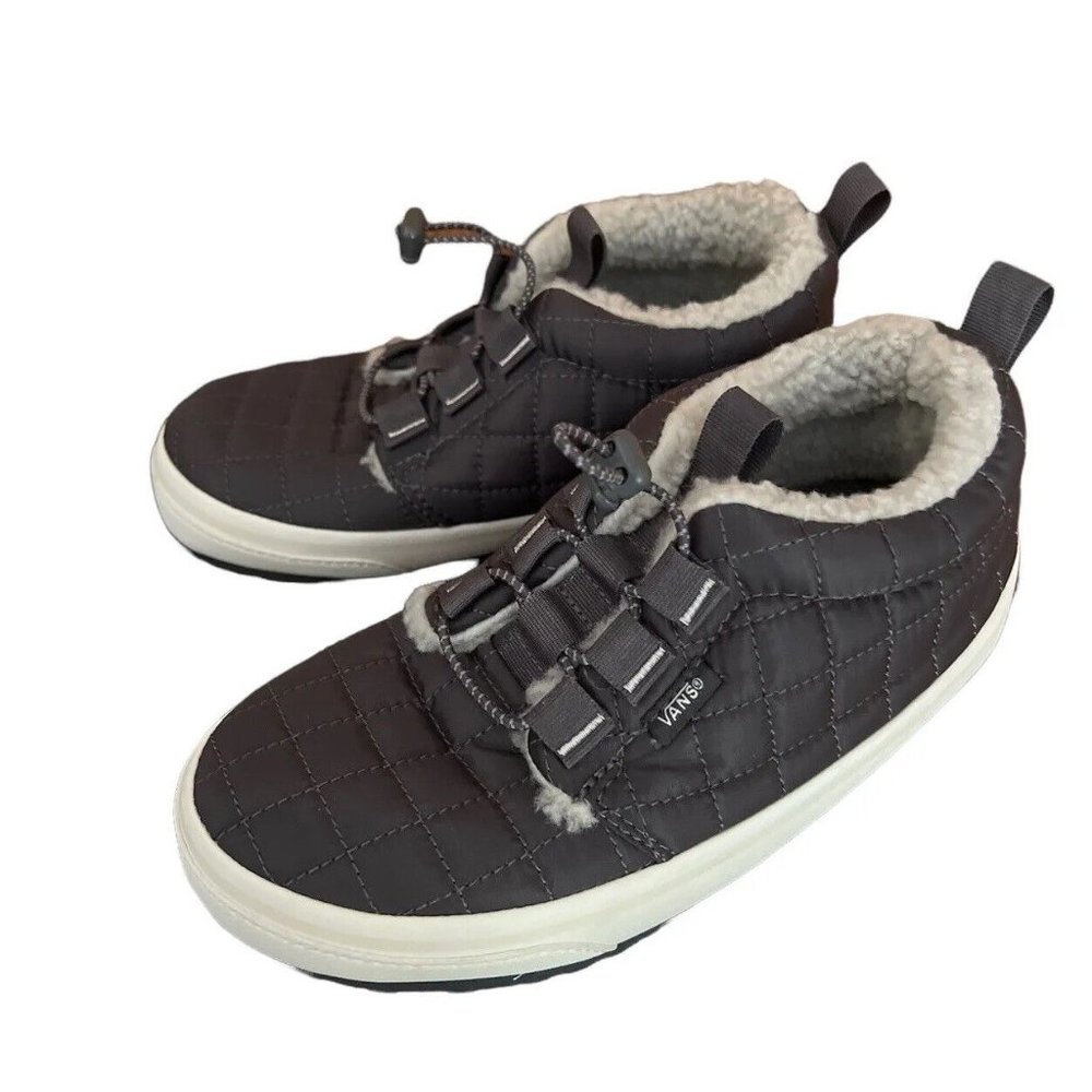 Vans Chukka Slip Er Low Top Fur Lined Asphalt Men's Size 5 Woman’s Size 6.5